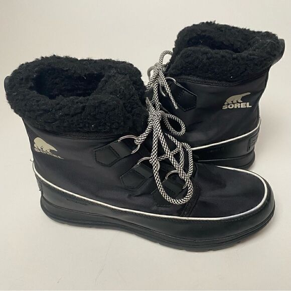 Sorel Shoes - Sorel Joan Explorer Carnival Sneaker Boots Black White 9.5